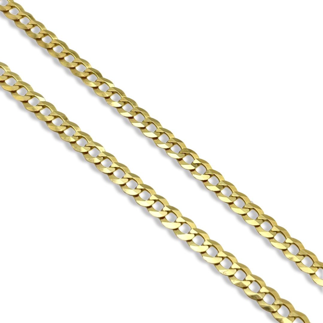3.7mm Curb Chain 14K Yellow Gold Necklace 20”