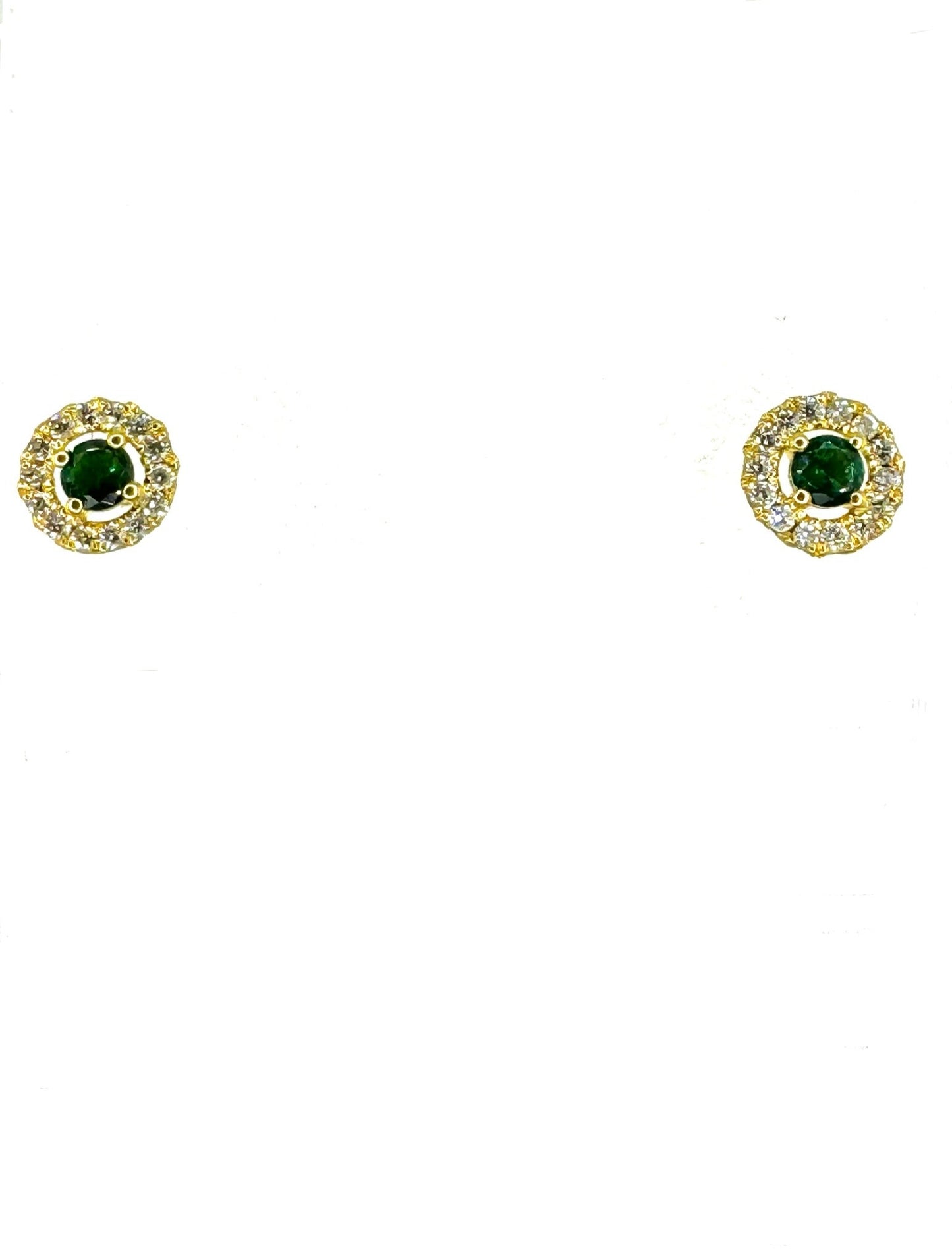 Emerald earrings with diamond Halo