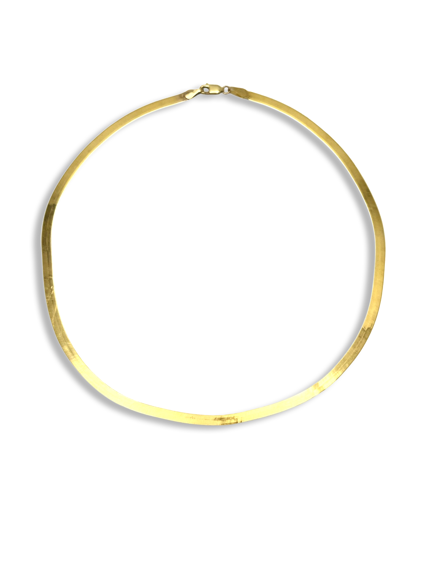 3.8mm 14K Yellow Gold Herringbone Necklace 16”