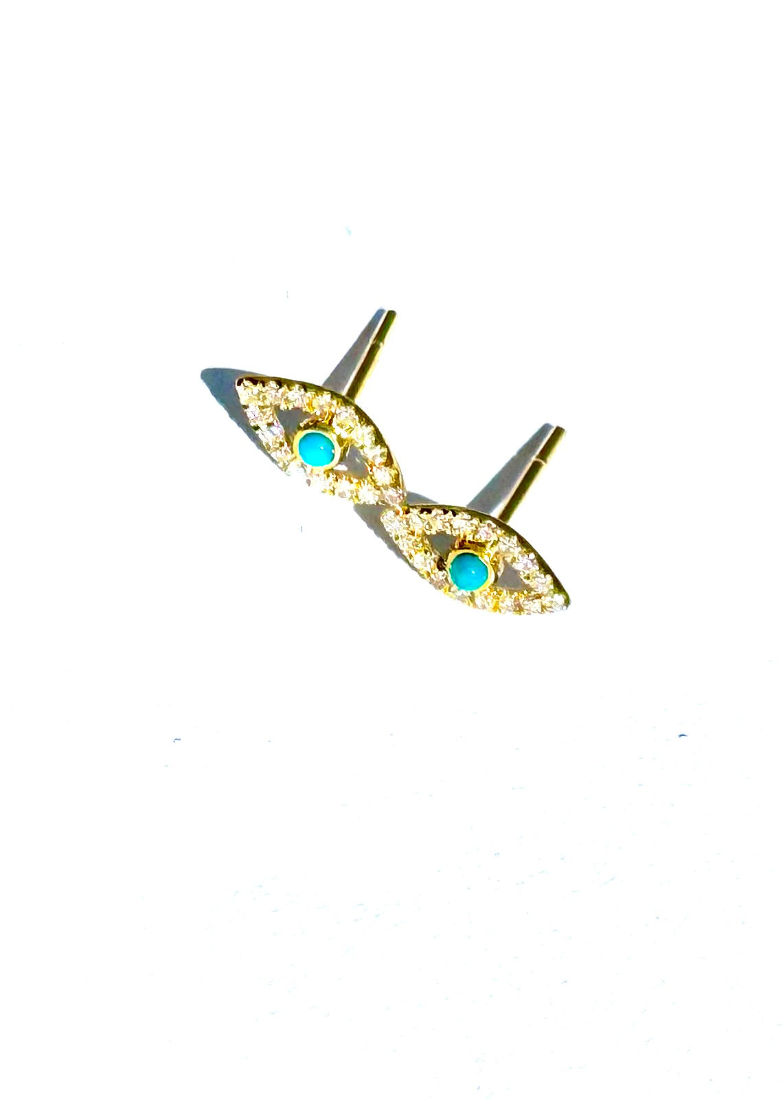 Eye earrings with turquoise center
