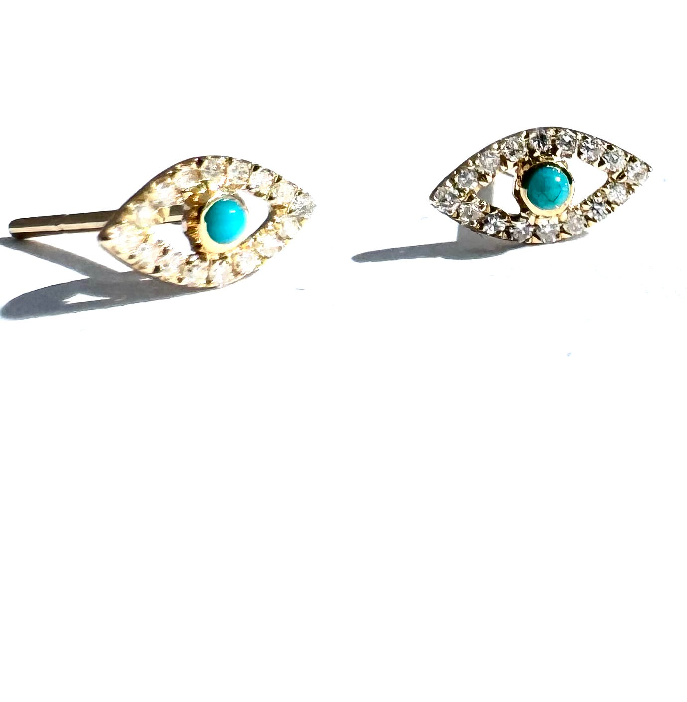 Eye earrings with turquoise center