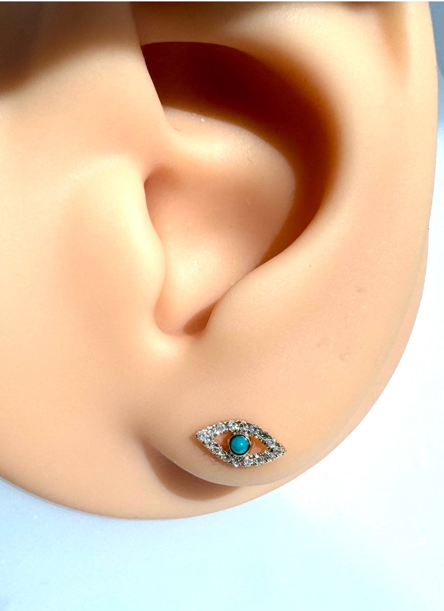 Eye earrings with turquoise center