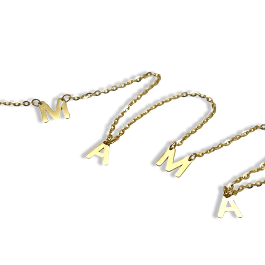 MAMA 14K Yellow Gold Necklace 16-18”