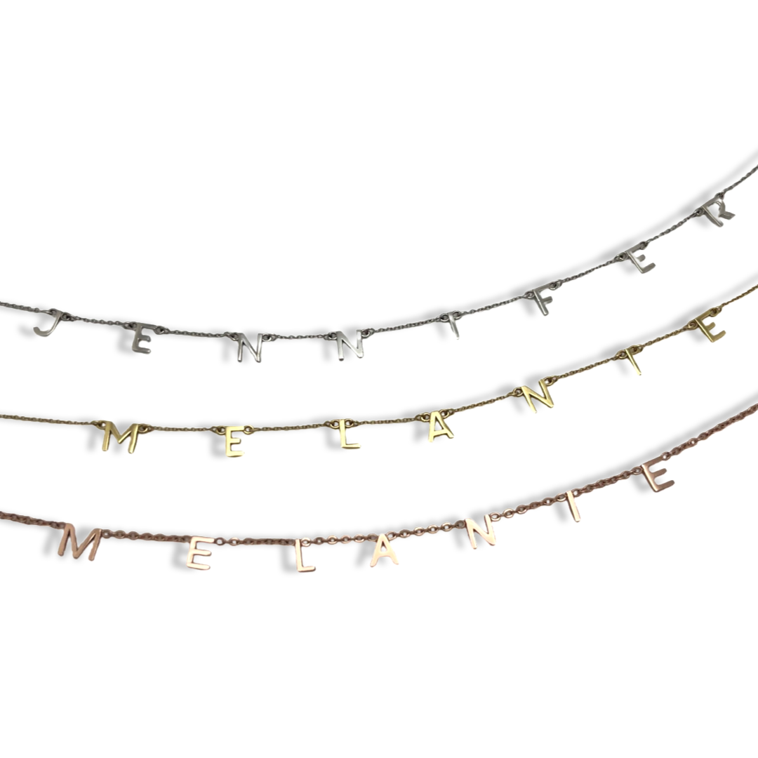 Customizable Dangling Name Necklace