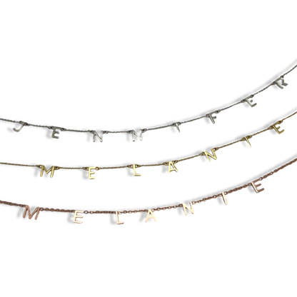 Customizable Dangling Name Necklace