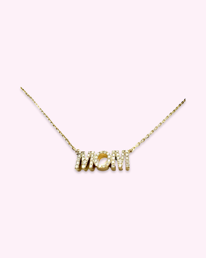 MOM necklace with Diamonds