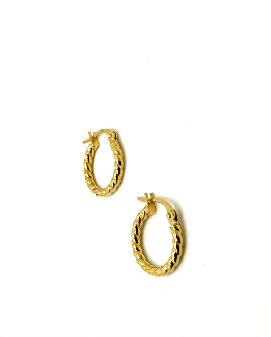 Yellow Gold Rope hoop
