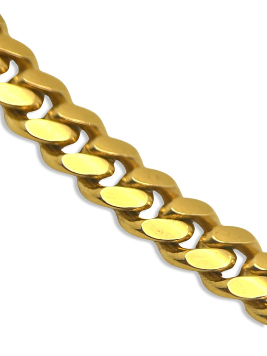 5mm Solid 14K Yellow Gold Cuban Choker Necklace 15"