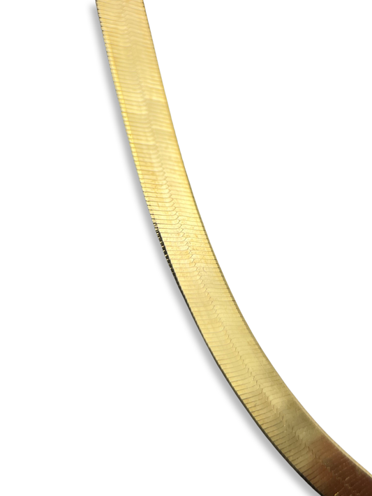3.8mm 14K Yellow Gold Herringbone Necklace 16”