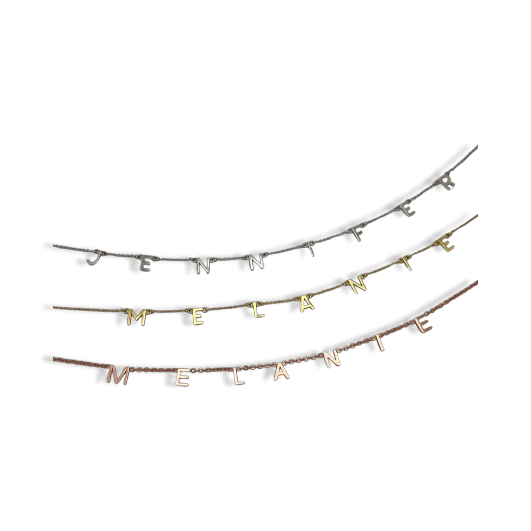 Customizable Dangling Name Necklace