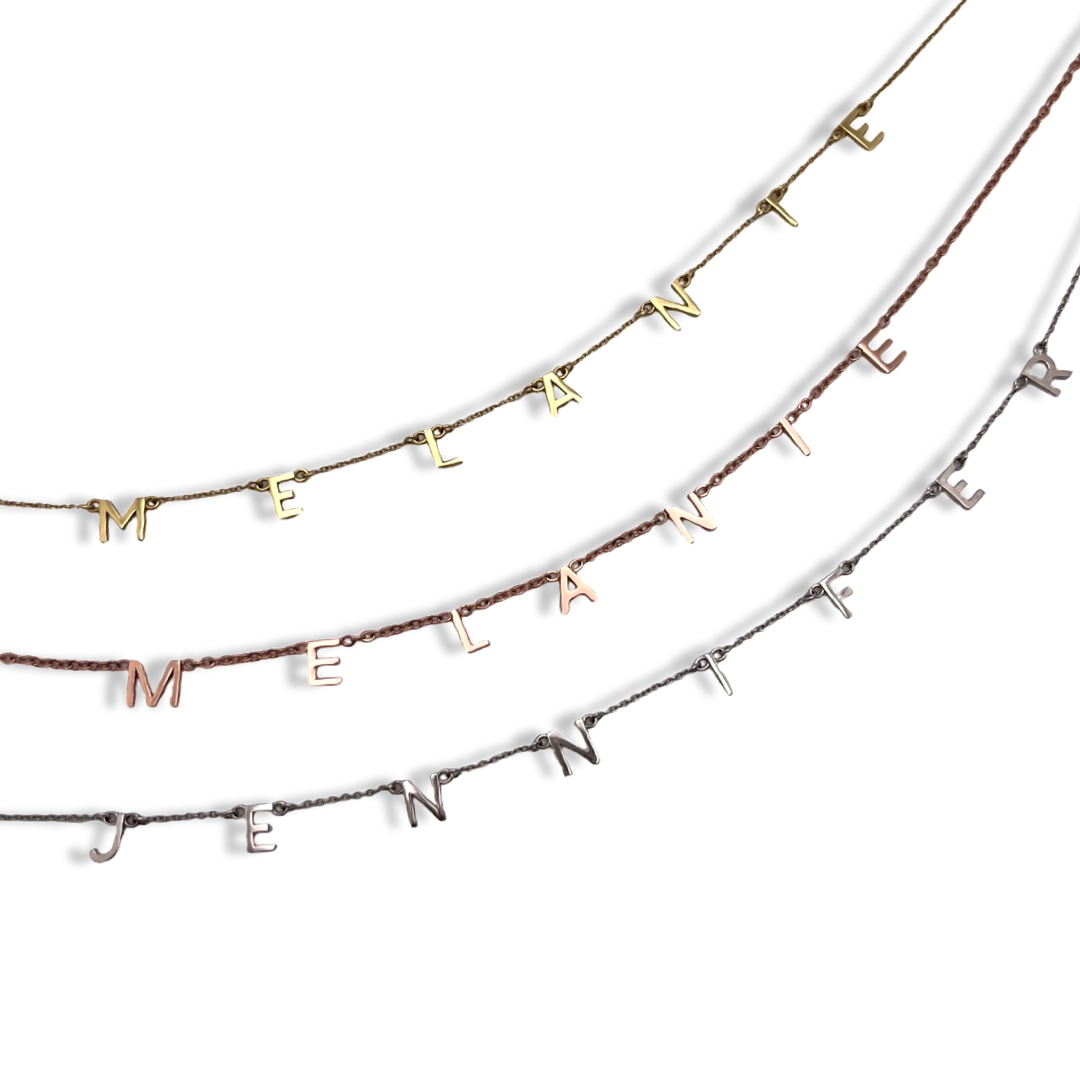 Customizable Dangling Name Necklace