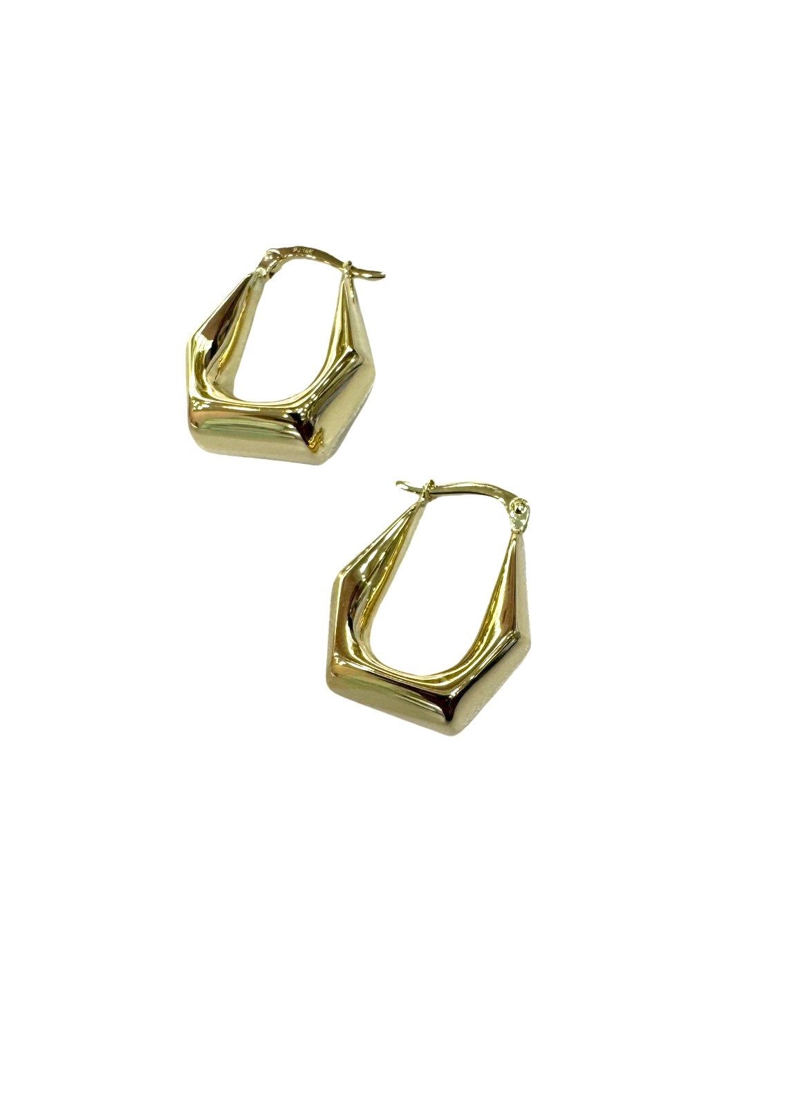 14 k Geometric puffed earring