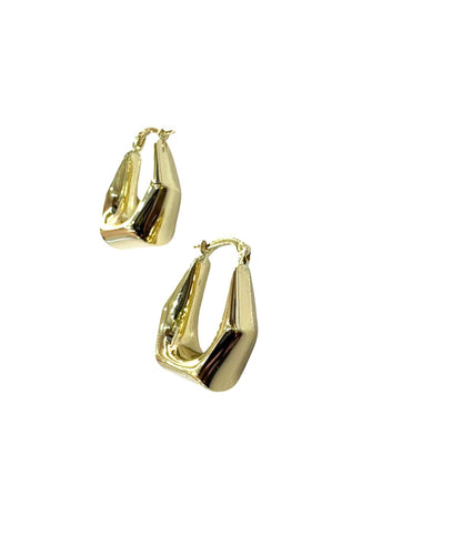 14 k Geometric puffed earring
