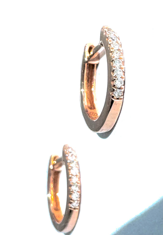 Rose Gold mini hoop with diamonds
