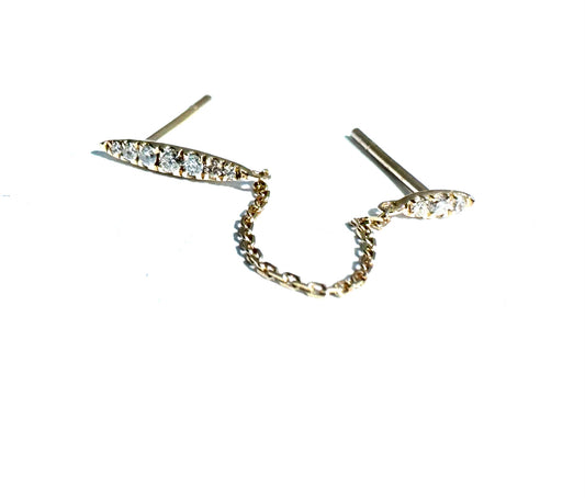 One side Earring with chain